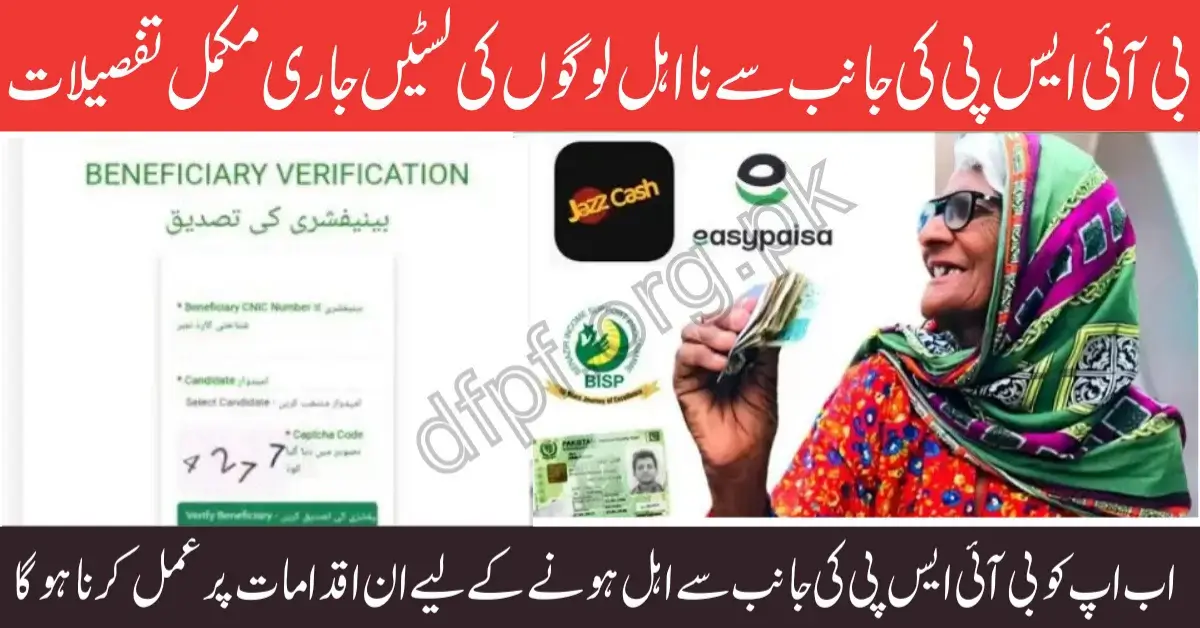 BISP Disqualified Beneficiaries List